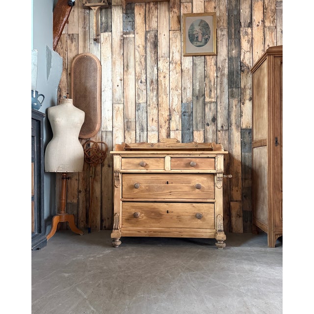 Bring charm and authenticity to your home with this large, restored english pine chest of drawers. Both elegant and...