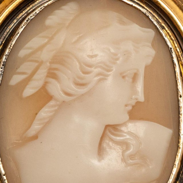 Antique 10k Gold Victorian Swivel Mourning Cameo Brooch Locket Tooth & Hair 1860 For Sale - Image 11 of 12