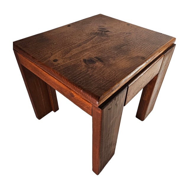 Vintage Pine Step Stool Side Table , 12" H For Sale In San Francisco - Image 6 of 8