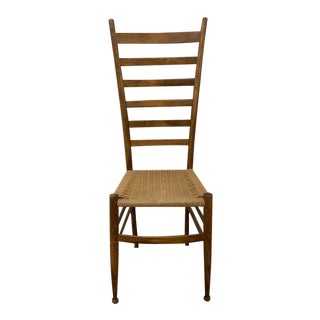 Vintage Italian Ladder Back Dining or Desk Chair For Sale