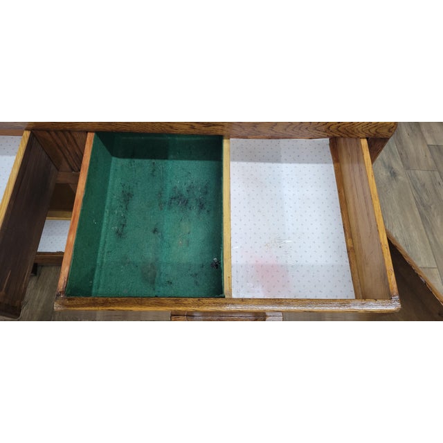 Vintage Art Deco Oak Sideboard Buffet Server For Sale In Kansas City - Image 6 of 10