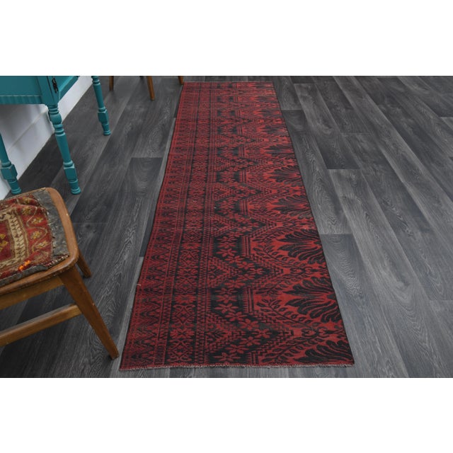 Vintage Turkish Hand-Knotted vintage rug is a semi-antique vintage runner rug.'70s Eastern region of Turkey's unique rug...