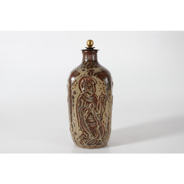 1950s Square Vase with Bronze Lid by Jais Nielsen for Royal Copenhagen, 1957 For Sale - Image 5 of 11