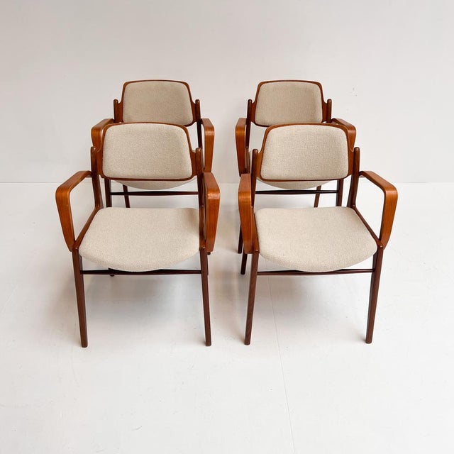 Wood Chairs by Hartmut Lohmeyer Chairs for Wilkhahn, 1960s, Set of 4 For Sale - Image 7 of 18