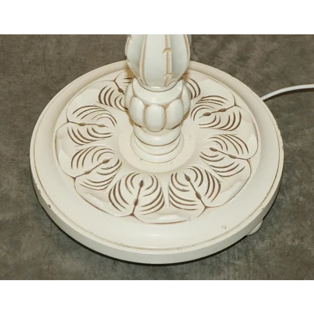 Painted Floor Lamp with Vintage Floral Shade For Sale - Image 4 of 9