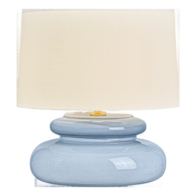 Mitzi Pia 19.5 in. 1 Light Table Lamp in Aged Brass and Ceramic Chateau Crackle Finish For Sale