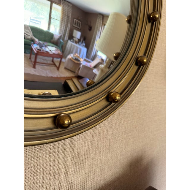 Bronze Vintage Convex Federalist Bullseye Mirror For Sale - Image 8 of 10