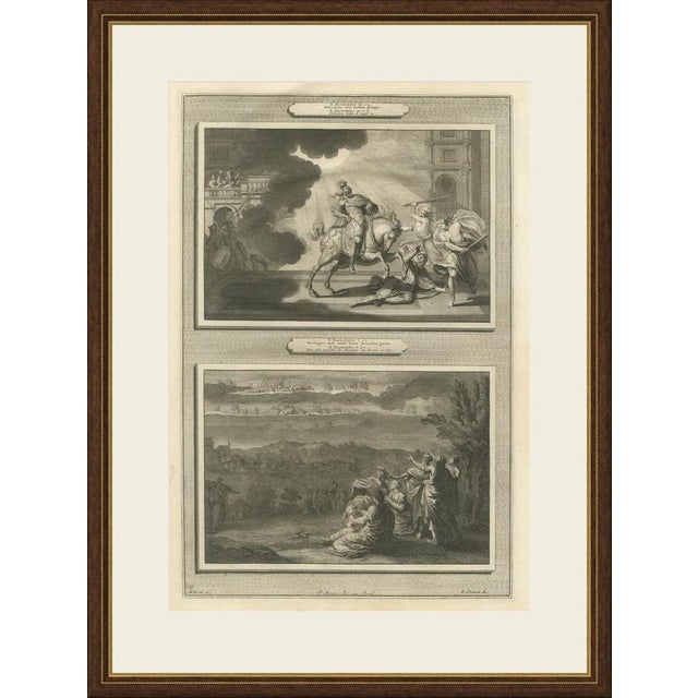 This original copperplate engraving from Pieter Mortier's illustrated Bible, Amsterdam circa 1700, shows two biblical...
