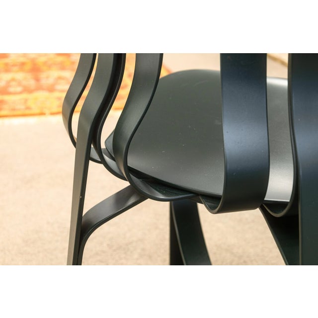 Wood Vintage 1993 Frank Gehry X Knoll Dark Green Hat Trick Maple Bentwood Side Chair For Sale - Image 7 of 11
