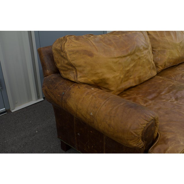 American Ralph Lauren by Henredon Leather Sofa, Late 20th Century For Sale - Image 3 of 7