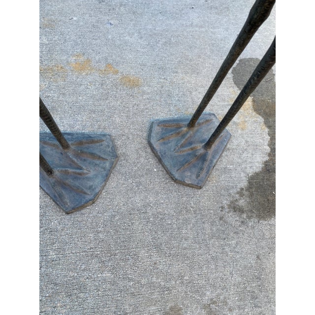 French Pair of 1970s Large Metal Standing Birds For Sale - Image 3 of 13