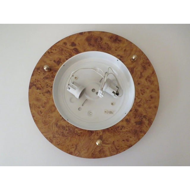 Brown Vintage Ceiling Lamp in Glass and Faux Burlwood, Spain, 1970 For Sale - Image 8 of 13