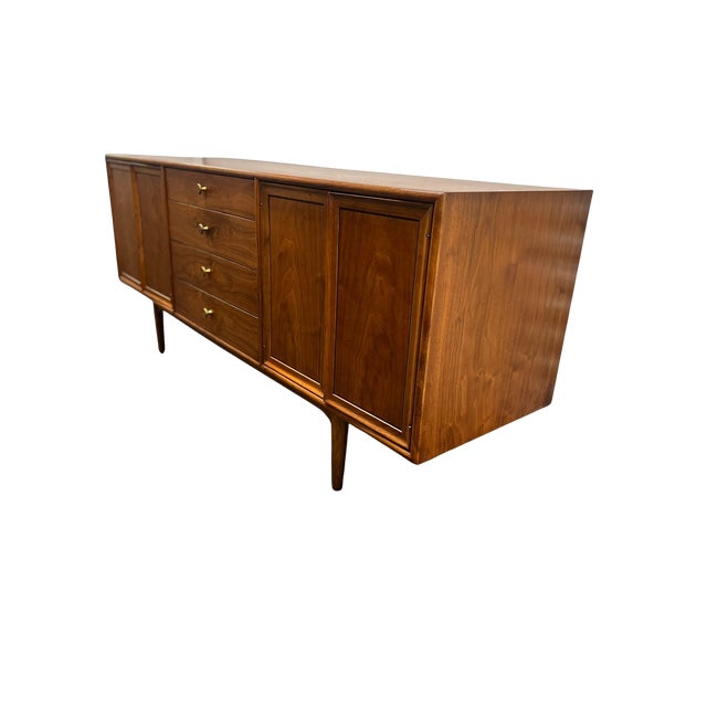 1950s 1950s Mid Century Modern Kipp Stewart for Drexel Declaration Walnut Credenza Buffet For Sale - Image 5 of 18