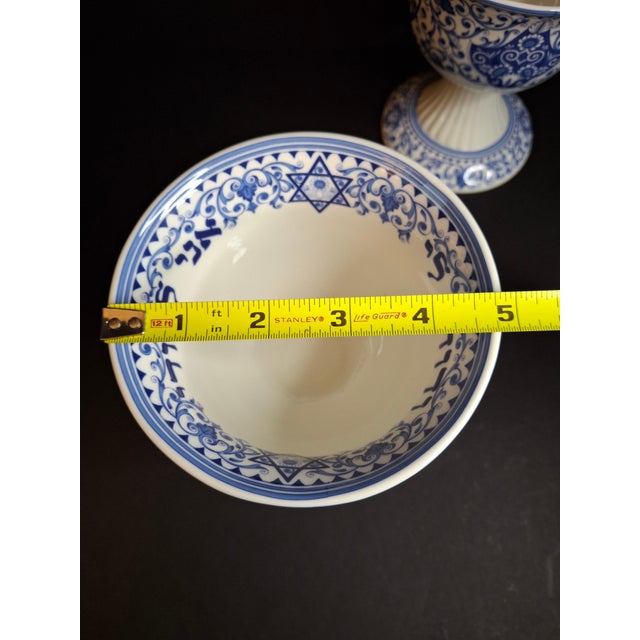 Contemporary Pair Spode Judaica Kiddush Cups Matching Set Hebrew Wedding Gift I Am My Beloveds For Sale - Image 3 of 10