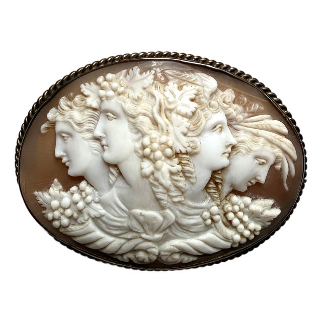 Antique Cameo Brooch 14k, Italy For Sale