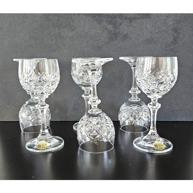 Mid-Century Modern 1980s Schott Zwiesel German Cut Crystal Cordial/Liqueur Glasses - Set of 6 For Sale - Image 3 of 3