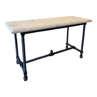 Kreiss Martinique Fossil Stone Console For Sale