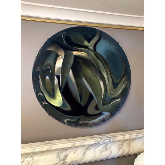 1990s Large Blue Concave Mirrror, 2010 For Sale - Image 5 of 18