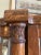 Beautifully curved glass curio cabinet with 2 large front claw Feet. The back inside of this curio is mirrored to...