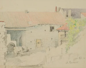 H. Christianen, Beddled at Saint-Clüment Murthe-E-Monthly, 1919, Pencil