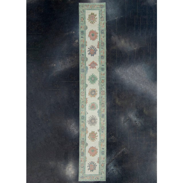 Ivory Turkish Oushak Runner Rug 2'10" x 18'9" #17405 For Sale - Image 8 of 8