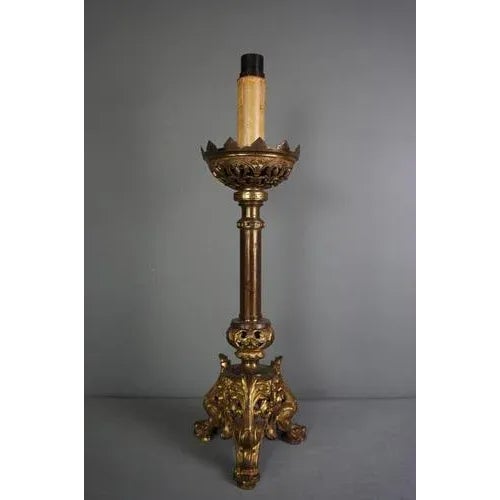 Large Gold-Colored Table Lamp For Sale - Image 6 of 9