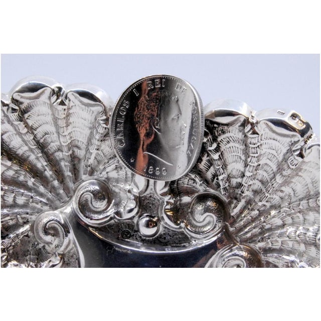 Silver Ashtray with Shells and Charles I Coins For Sale - Image 3 of 9