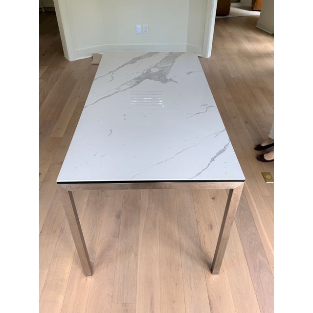 Contemporary Room & Board White Ceramic Rand Dining Table For Sale - Image 3 of 11