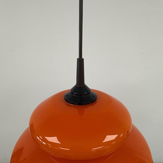 Space Age Orange Glass Mushroom Pendant from Peill & Putzler, 1970s For Sale - Image 9 of 11