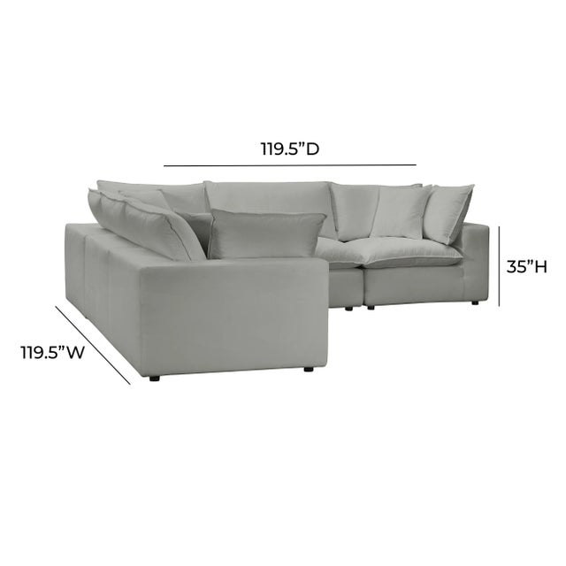 Cali Slate Performance Fabric Modular L-Sectional For Sale In Los Angeles - Image 6 of 7