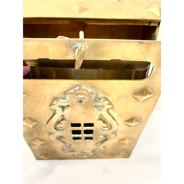 Antique Vintage Solid Brass Mailbox: Wallmount Letterbox For Sale - Image 13 of 14