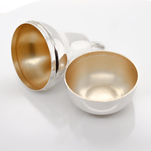 Vintage Tiffany & Co. Sterling Silver Figural Pear Box With a Gilt Interior For Sale - Image 10 of 10