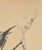 Fantastic vintage mid-century abstract figure drawing in pencil on ochre paper. Origin is France. Comes with acid free mat...
