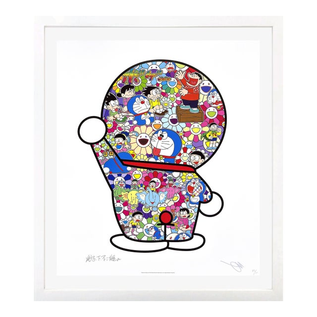 Takashi Murakami, Doraemon's Daily Life (Framed, Dual Hand Signed Lithograph), 2018 For Sale