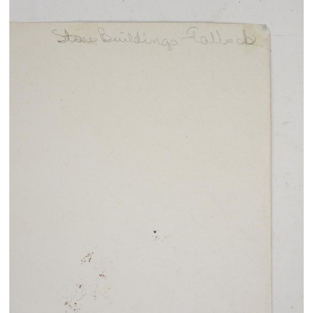 Antique early 20th century watercolor on paper village and church scene Fulbeck, Lincolnshire, England. Unsigned, titled...