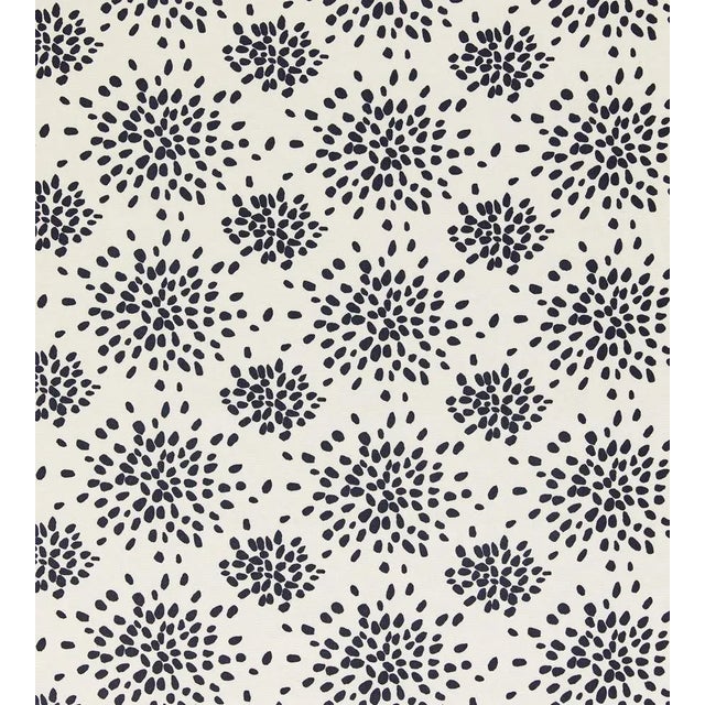 Traditional The House of Scalamandré Fireworks Cotton Print Fabric, Black on Off-White For Sale - Image 3 of 3