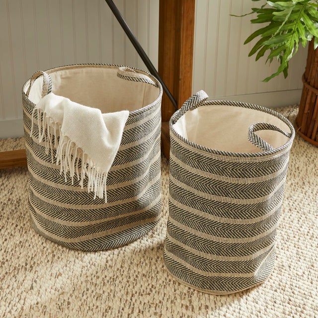 Early 21st Century Marleigh Round Baskets, Set Of 2 For Sale - Image 5 of 7