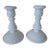 1970s Pair of Fenton White Hobnail Milk Glass Candle Holders For Sale
