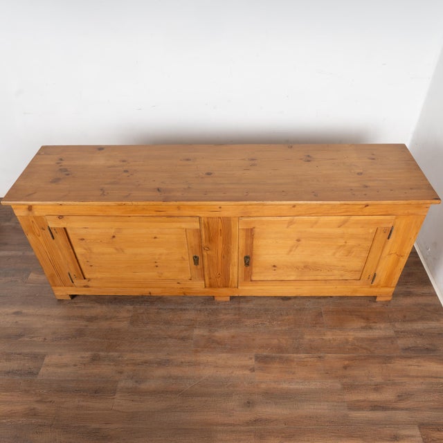 Farmhouse 19th Century Long Pine Sideboard Cabinet Console From Denmark For Sale - Image 3 of 11