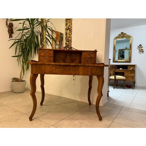 Brown Late Biedermeier Ladies Secretaire Desk in Walnut For Sale - Image 8 of 18