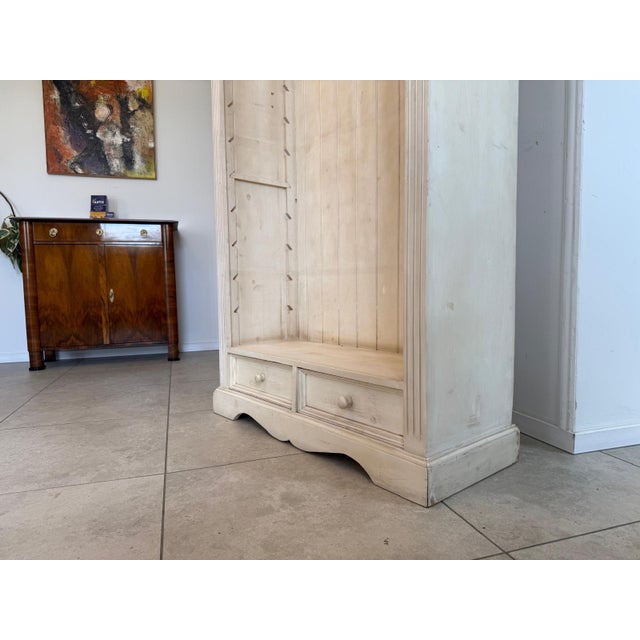 Wood Farmhouse White Bookcase in Pine For Sale - Image 7 of 8