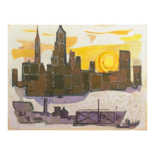 'Modernist Cityscape' by Emily Syminton, California Woman Artist, Chouinard, Scripps, Metropolitan For Sale