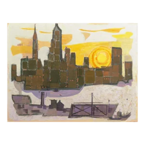'Modernist Cityscape' by Emily Syminton, California Woman Artist, Chouinard, Scripps, Metropolitan