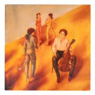 Mimmo Andriuoli, After the Musical Rehearsals, 1990s, Oil on Canvas For Sale