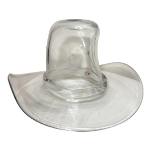 1960s Large Lifesize Blenko Hand Blown Art Studio Glass Cowboy Hat Sculpture Vase
