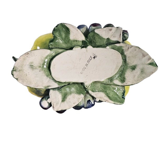 Italian Capodimonte Style Figural Lemons Grapes Candle Holder For Sale - Image 9 of 10