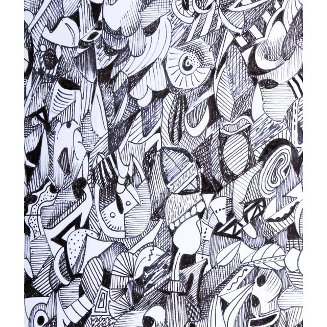 Abstract Maze, Francis Schanz Ink on Paper, Signed in Pencil For Sale - Image 3 of 4
