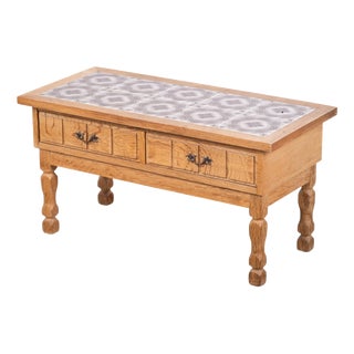 Oak Hall Piece with Tiles by Henning Kjærnulf, Denmark, 1960s For Sale