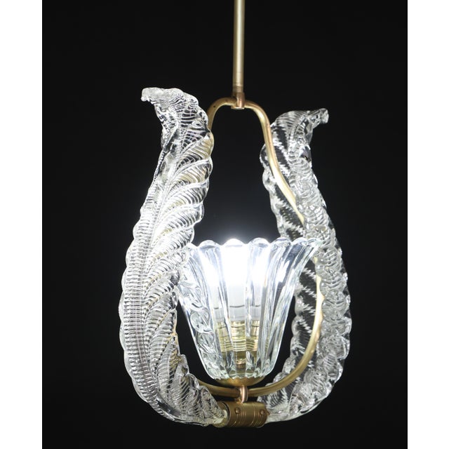 Amazing Art Deco chandelier attribuited to Ercole Barovier made by the glassworks Barovier & Toso in the 1940s-1950s. The...