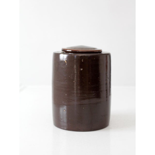 Vintage Studio Pottery Lidded Canister For Sale - Image 4 of 11